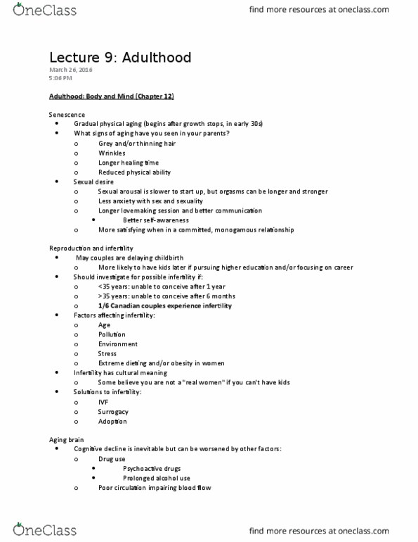 FRHD 1010 Lecture Notes - Lecture 9: Extraversion And Introversion, Neuroticism, Midlife Crisis thumbnail