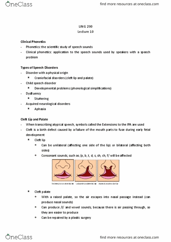 LING 290 Lecture Notes - Lecture 10: Music Therapy, Apraxia, Inferior Parietal Lobule thumbnail