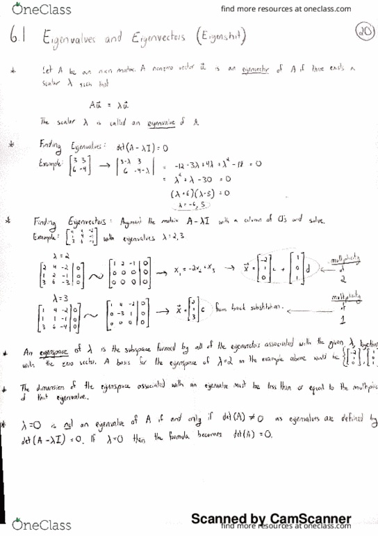 APMA 3080 Chapter 6.1-6.2: 6.1 Eigenvalues and Eigenvectors thumbnail