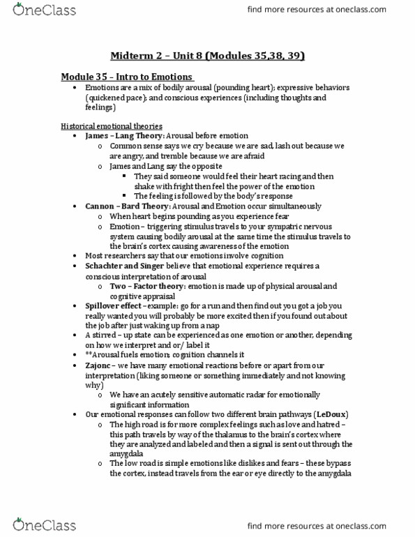 PSYC 1000 Lecture Notes - Lecture 8: Autonomic Nervous System, Behavioral Medicine, Stressor thumbnail