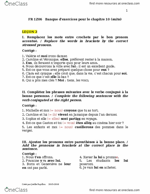 FRENCH 1Z06 Chapter Notes - Chapter 10: Verger, Ministry Of Intelligence, Voici thumbnail