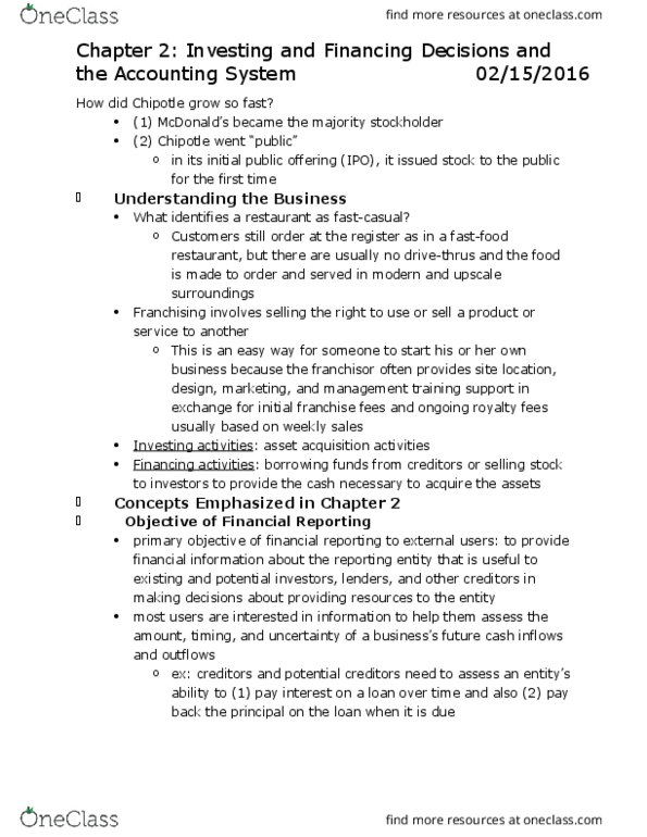 ACCT207 Chapter Notes - Chapter 2: Initial Public Offering, Accounts Payable, Current Asset thumbnail