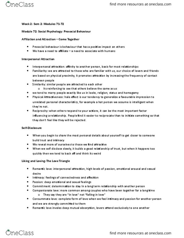 HLSC 1F90 Chapter Notes - Chapter 72: Interpersonal Attraction, Norm (Social), Casual Sex thumbnail