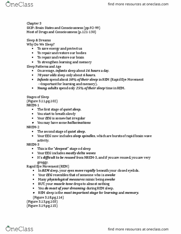 PSYC 395 Lecture Notes - Lecture 3: Sleep Spindle, Delta Wave, Muscle Tone thumbnail