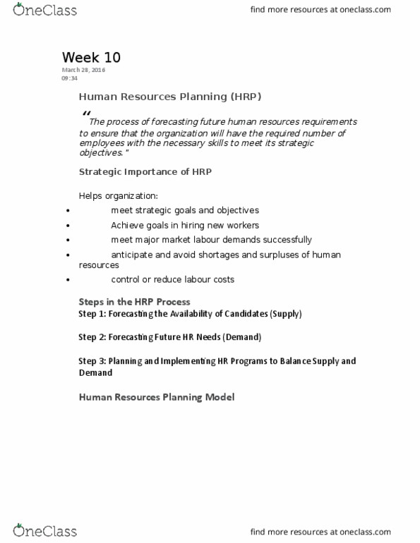 HROB 2100 Lecture Notes - Lecture 15: Nominal Group Technique, Delphi Method, Succession Planning thumbnail