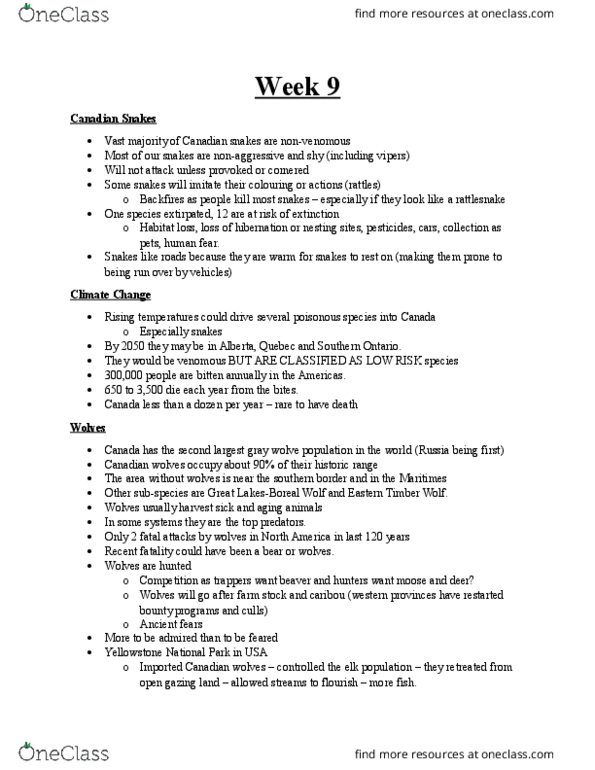 GEO 210 Lecture Notes - Lecture 9: Habitat Destruction, Brown Recluse Spider, Recluse Spider thumbnail