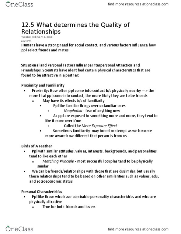 PSYC 001 Chapter Notes - Chapter 12-5: Neophobia, Physical Attractiveness thumbnail
