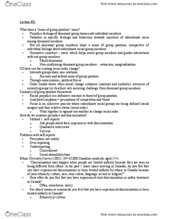 SOCI 230 Lecture Notes - Lecture 11: Social Desirability Bias thumbnail