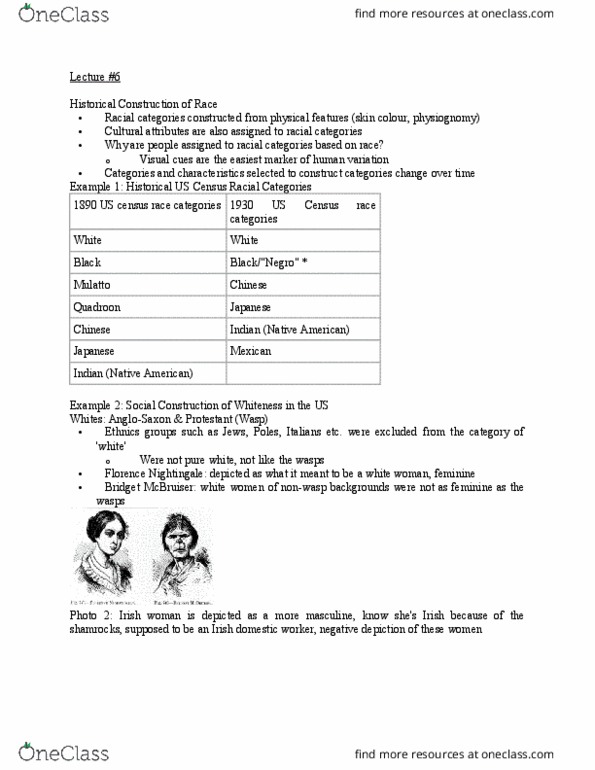 SOCI 230 Lecture Notes - Lecture 6: 1930 United States Census, Japanese Immigration To Mexico, Quadroon thumbnail