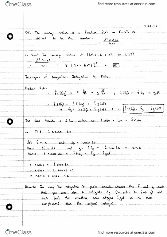 MAT136H1 Lecture 8: Lecture 8 - 5/02/16 (2hr) thumbnail