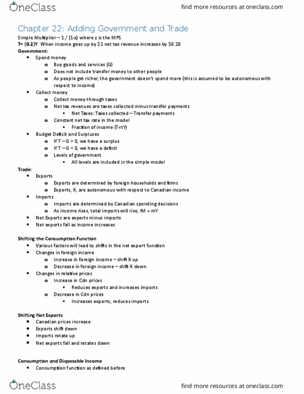 EC140 Lecture Notes - Lecture 22: Consumption Function, Gross Domestic Product, Real Interest Rate thumbnail