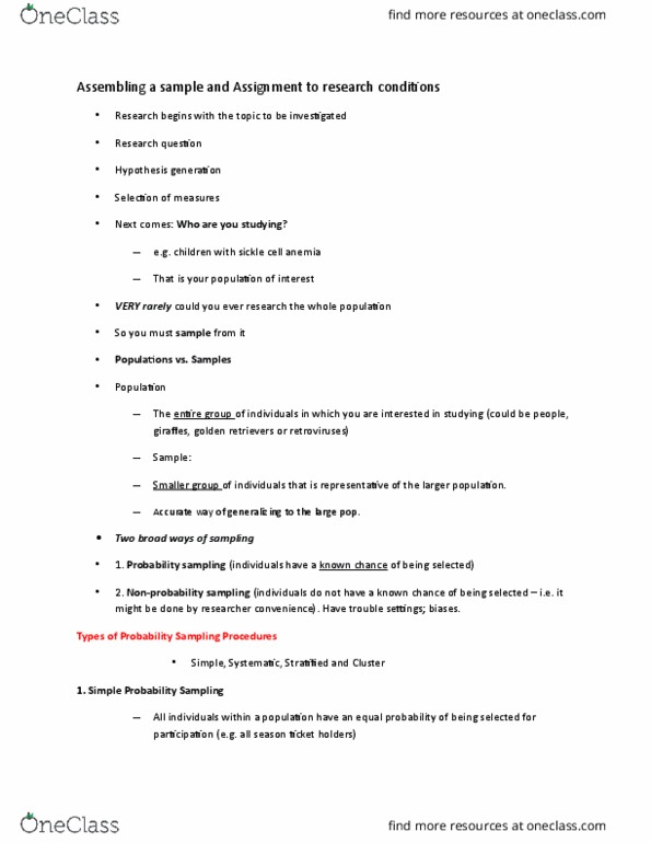 HDFS328 Lecture Notes - Lecture 8: Nonprobability Sampling, Sampling Bias, Convenience Sampling thumbnail