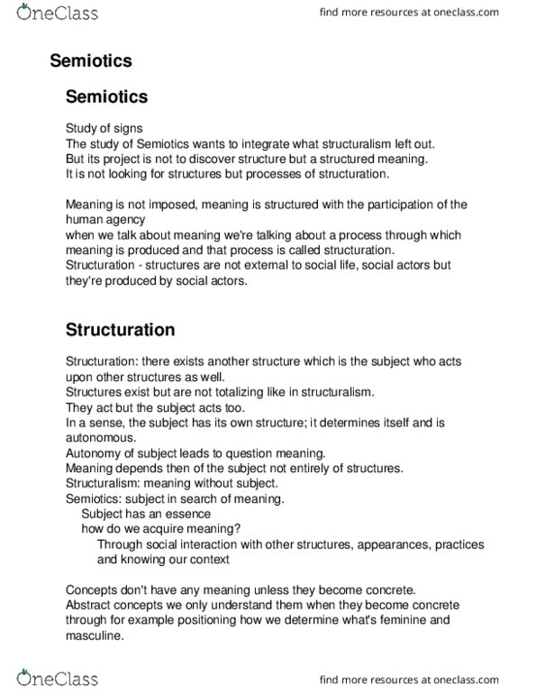 CMN 2173 Lecture Notes - Lecture 13: Semiotics, Structuration Theory thumbnail