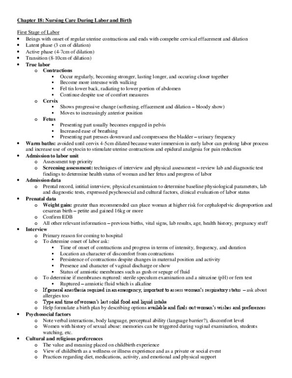 NUR1 233 Chapter Notes - Chapter 18: Glucose, Amniotic Sac, Hemoglobin thumbnail