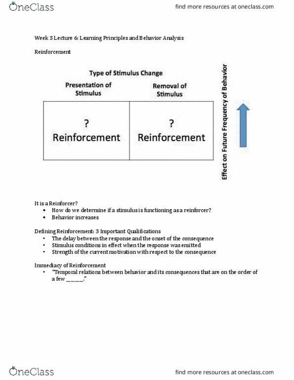 PSYC 3451 Lecture Notes - Lecture 6: Ontogeny, The Delay, Reinforcement thumbnail