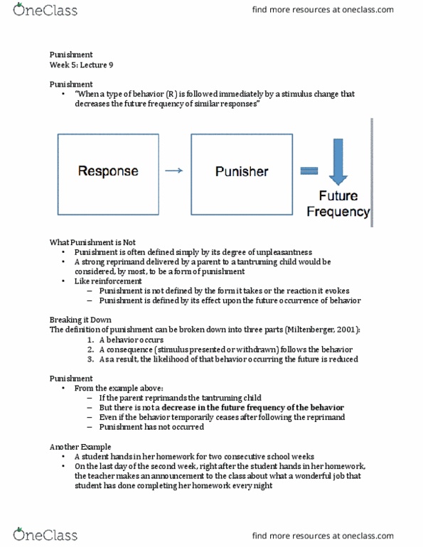 PSYC 3451 Lecture Notes - Lecture 9: Reinforcement, Hand Sanitizer, Physical Restraint thumbnail