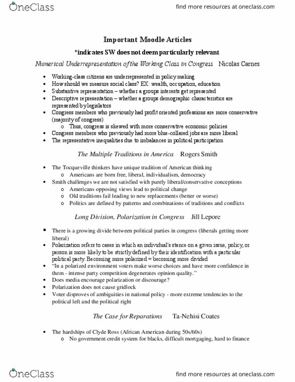 GOVT 101 Lecture Notes - Lecture 1: Jill Lepore, Federalist No. 78, Federalist No. 10 thumbnail
