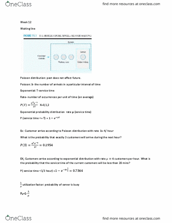 MGOC10H3 Lecture Notes - Lecture 1: Poisson Distribution, Exponential Distribution thumbnail