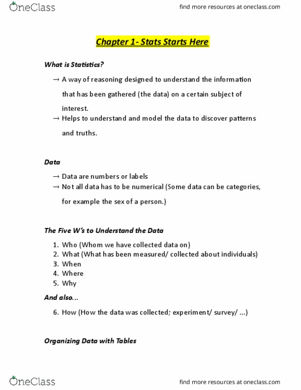 STAT151 Chapter 1: What Is Statistics??? thumbnail