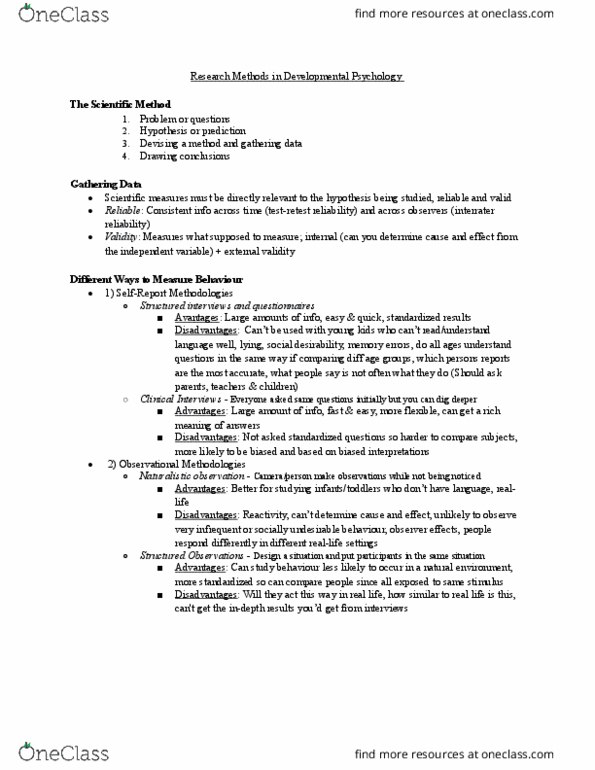 PSY 302 Lecture Notes - Lecture 2: Inter-Rater Reliability, Twin Study, Selective Breeding thumbnail