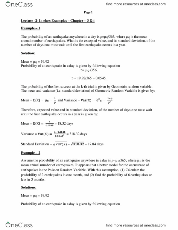 CEE 5048 Lecture Notes - Lecture 3: Standard Deviation, Random Variable, Royal Institute Of Technology thumbnail
