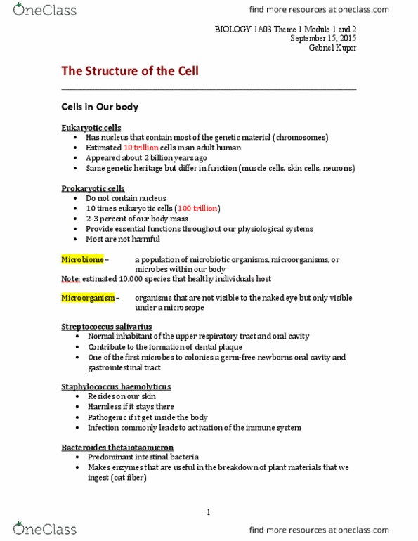 BIOLOGY 1A03 Lecture Notes - Lecture 17: Lipid Bilayer, Peripheral Membrane Protein, Fluid Mosaic Model thumbnail