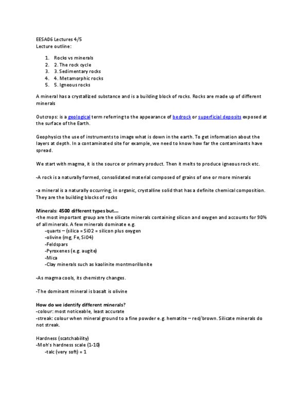 EESA06H3 Lecture Notes - Bioturbation, Talc, Magnetite thumbnail