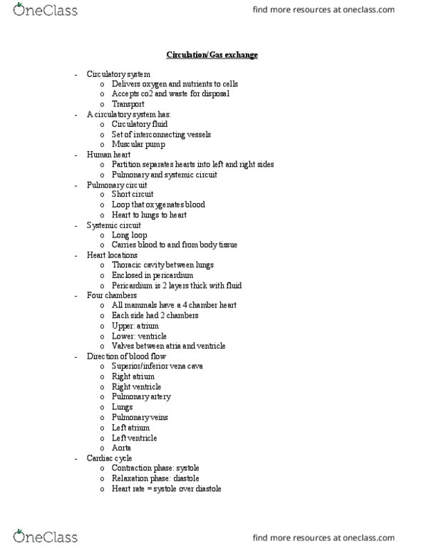 BSC 2011C Lecture Notes - Lecture 23: Pulmonary Artery, Venae Cavae, Pulmonary Vein thumbnail