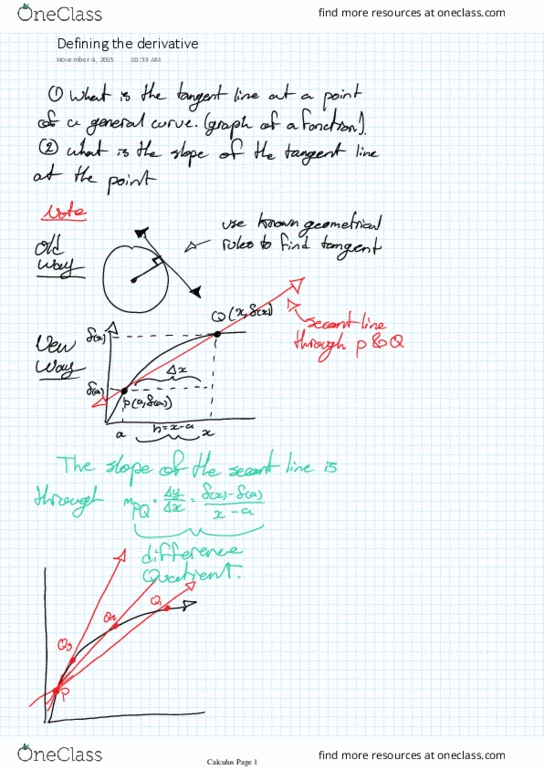 MA110 Lecture 21: Defining the derivative thumbnail