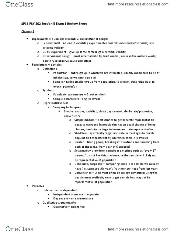 PSY 202 Lecture Notes - Lecture 2: Cumulative Frequency Analysis, Nominal Category, Statistical Parameter thumbnail