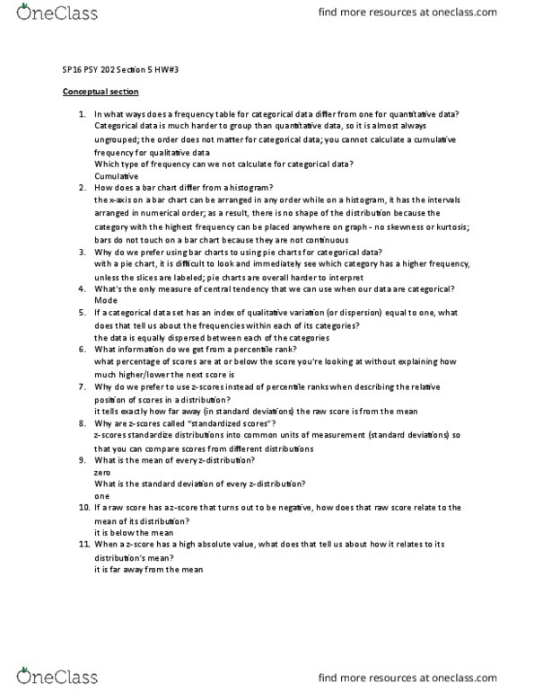 PSY 202 Lecture Notes - Lecture 3: Percentile Rank, Bar Chart, Categorical Variable thumbnail