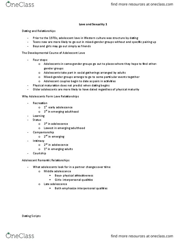 FRHD 2280 Lecture Notes - Lecture 16: Emerging Adulthood And Early Adulthood, Physical Attractiveness thumbnail