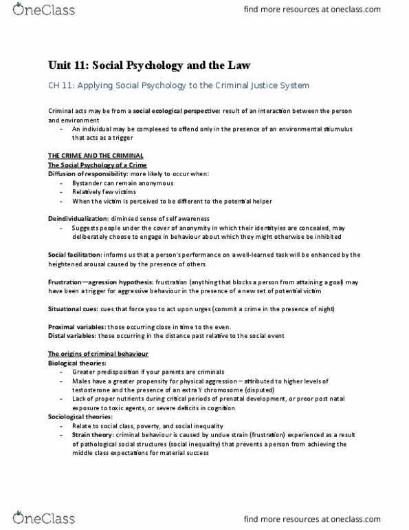 PSYC340 Chapter Notes - Chapter 11: Social Inequality, Prenatal Development, Social Facilitation thumbnail