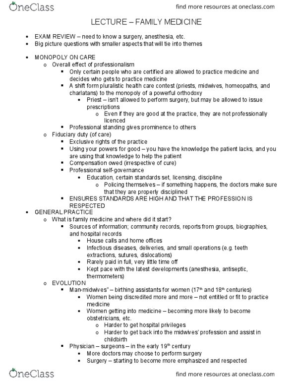 History of Science 2220 Lecture Notes - Lecture 22: Fiduciary, Antiseptic, New Approach thumbnail