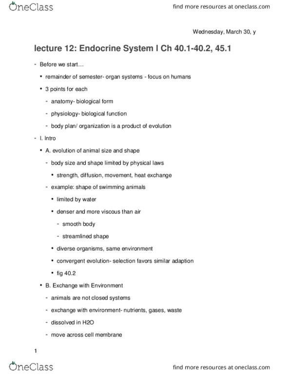 01:119:115 Lecture Notes - Lecture 12: Endocrine System, Body Plan, Unix System Iii thumbnail