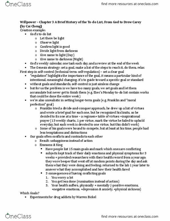 PSYC 471 Chapter Notes - Chapter 3: Drew Carey, Albert Bandura, Getting Things Done thumbnail