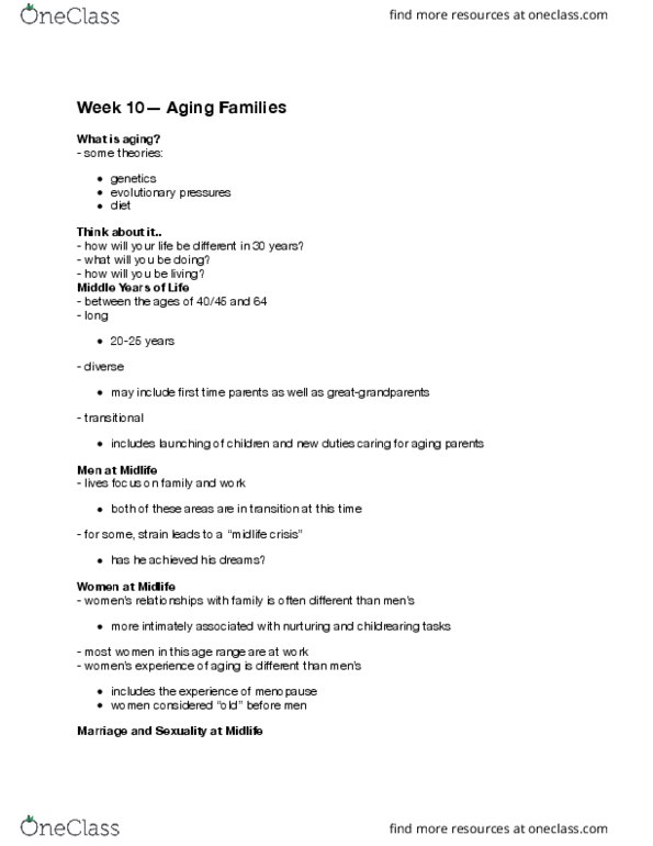 FRHD 1020 Lecture Notes - Lecture 10: Sandwich Generation, Ageism, Menopause thumbnail