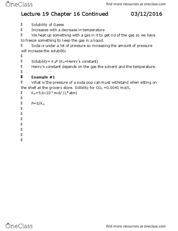 CHEM 6B Lecture Notes - Lecture 19: Colligative Properties, Benzene thumbnail