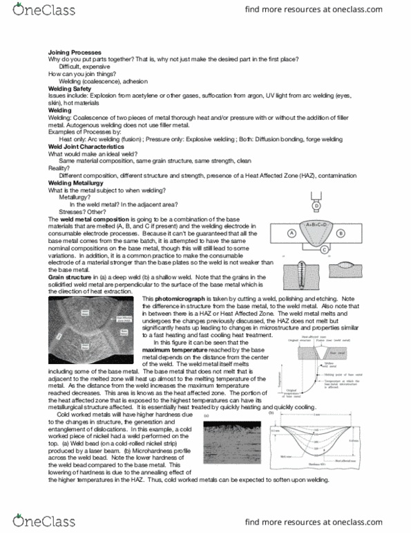 MFE 201 Lecture Notes - Lecture 9: Micrograph, Destructive Testing, Backhoe thumbnail
