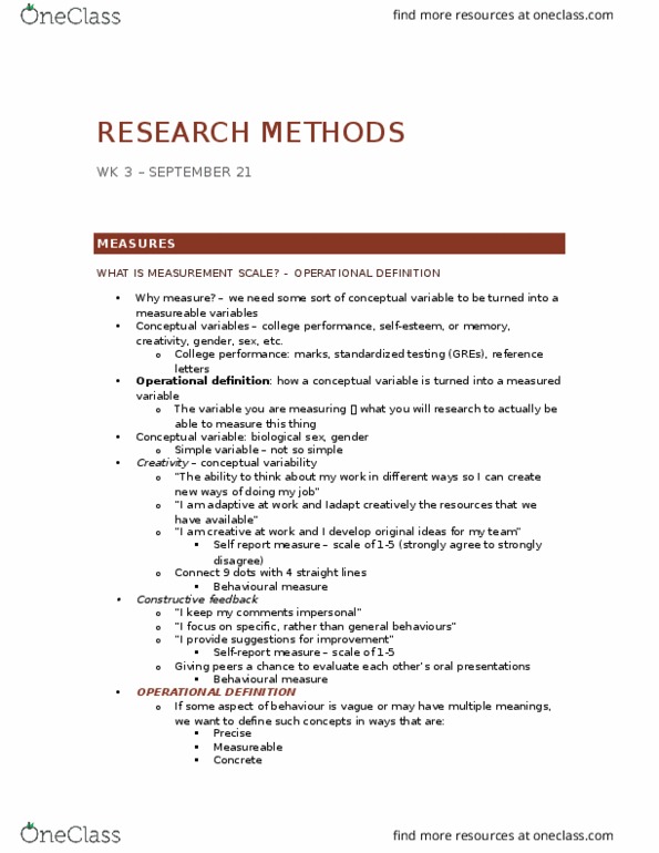 PSYC 2360 Lecture Notes - Lecture 3: Orbitofrontal Cortex, Likert Scale, Operational Definition thumbnail