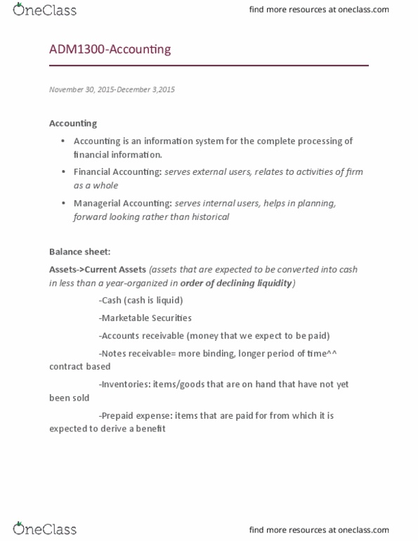 ADM 1300 Lecture Notes - Lecture 20: Accounts Payable, Promissory Note, Deferral thumbnail