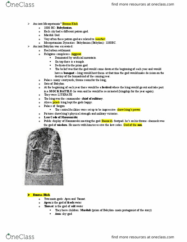 AHI 204 Lecture Notes - Lecture 2: Abzu, Footpad, Vestment thumbnail