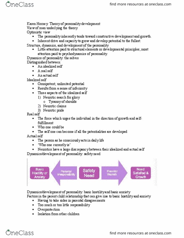 PSY 505 Lecture Notes - Lecture 10: Karen Horney, Penis Envy, Feminine Psychology thumbnail