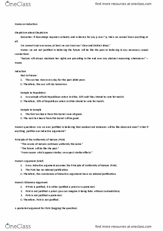 PHL 101 Lecture Notes - Lecture 6: A Priori And A Posteriori, Natural Kind, If And Only If thumbnail