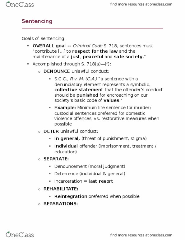 LS202 Lecture Notes - Lecture 22: Extenuating Circumstances, Suspended Sentence, Conditional Sentence thumbnail