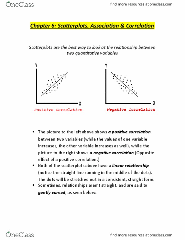 STAT151 Chapter Notes - Chapter 6: Scatter Plot, Dependent And Independent Variables, Confounding thumbnail