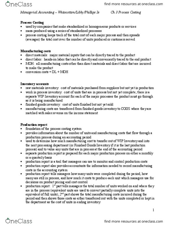 ACCT 2200 Lecture Notes - Lecture 3: Finished Good, Weighted Arithmetic Mean, Income Statement thumbnail