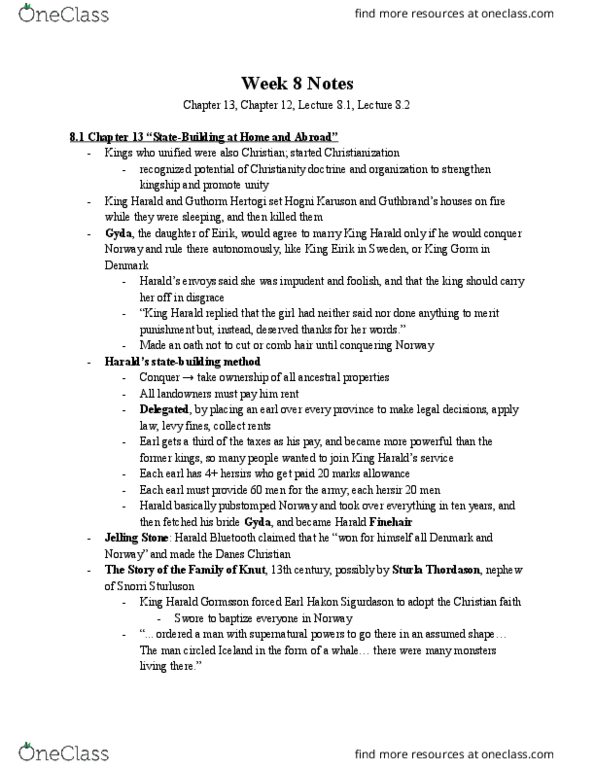 SCAND 138 Chapter Notes - Chapter 13, 12: Orkneyinga Saga, Heimskringla, Helluland thumbnail