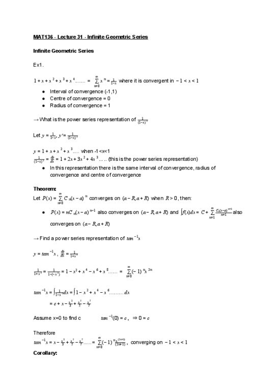 MAT136H1 Lecture 31: Infinite Geometric Series thumbnail