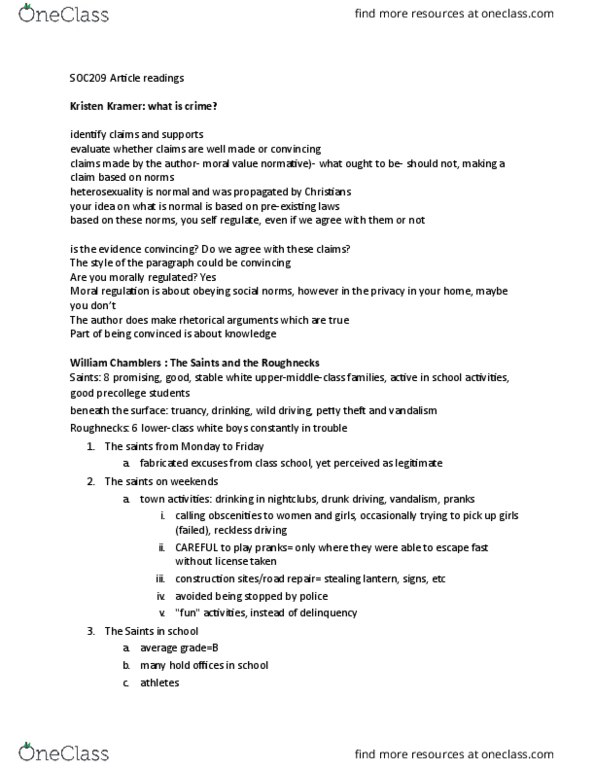 SOC209H5 Lecture Notes - Lecture 1: Truancy, Ingroups And Outgroups, Heterosexuality thumbnail